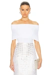 Alaïa White Off Shoulder Bodysuit In Blanc