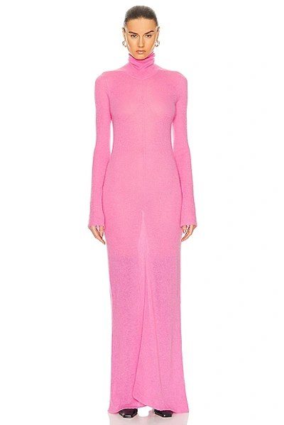 Zeynep Arcay Turtle Neck Maxi Dress In Pink