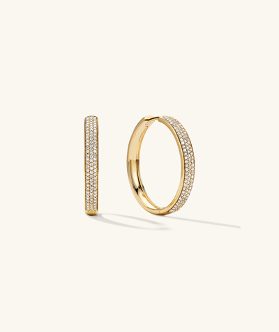 Mejuri Pave Diamond Bold Large Hoops In Yellow