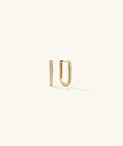 Mejuri Pave Diamond Small U Hoops In Yellow