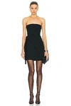 Gauge81 Natal Draped Grain De Poudre Mini Dress In Black