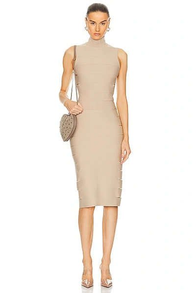 Alaïa Band Dress In Camel Clair