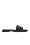 Chloé Marcie Leather-trimmed Espadrille Slides In Black