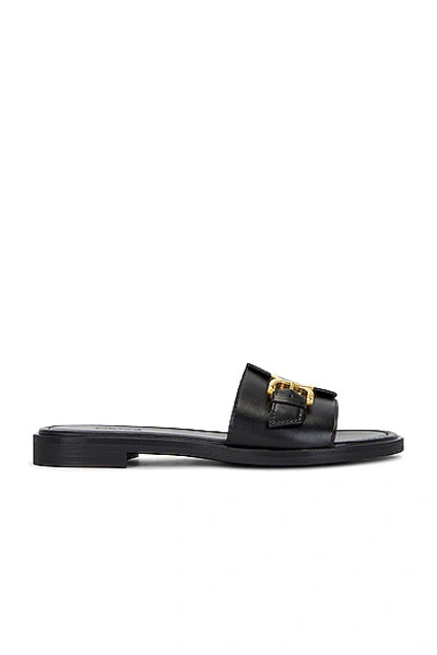 Chloé 10mm Marcie Leather Flat Slides In Black