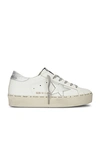Golden Goose Hi Star Sneakers In White & Silver