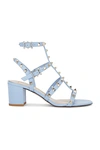 Valentino Rockstud Sandals In Blue
