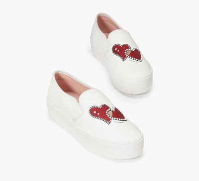 Kate Spade Alexia Hearts Sneakers In True White