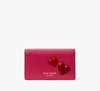 Kate Spade Pitter Patter Small Bifold Snap Wallet In Red