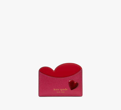 Kate Spade Pitter Patter Card Holder In Red