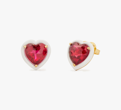 Kate Spade Sweetheart Statement Studs In Red