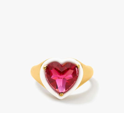 Kate Spade Sweetheart Signet Ring In Red