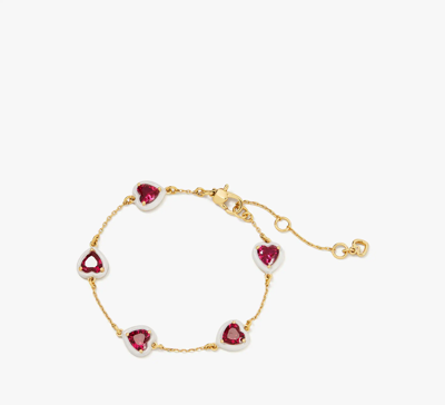 Kate Spade Sweetheart Line Bracelet In Red