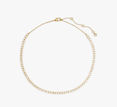 Kate Spade Sweetheart Delicate Tennis Necklace In Clear/gold