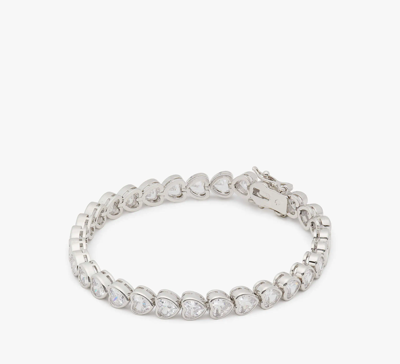 Kate Spade Sweetheart Tennis Bracelet In Clear Gold