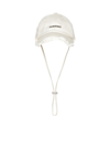 Jacquemus Jacquemu La Casquette Artichaut Fringe Baseball Cap In Off-white