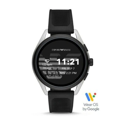 Pre-owned Emporio Armani Men's Smartwatch 3 Touchscreen Aluminum And Rubber Smartwatch