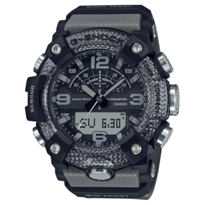 Pre-owned Casio G-shock Ggb100-8a Mudmaster X Carbon Quad Sensor Watch Army Black