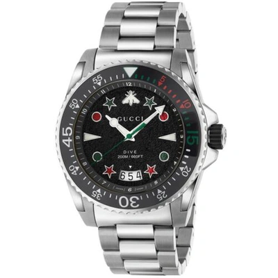 Pre-owned Gucci Ya136221 Men's Dive Black Dial Quartz Watch