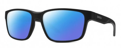 Pre-owned Smith Optics Basecamp Unisex Square Polarized Sunglasses In Black 58mm 4 Options In Blue Mirror Polar