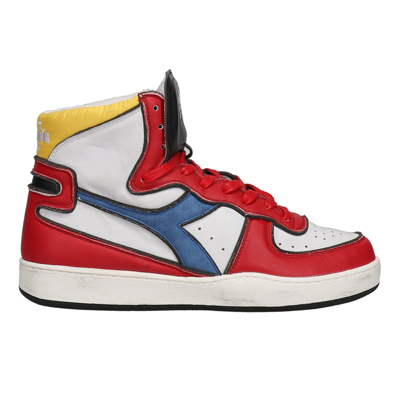 Pre-owned Diadora Mi Basket Dessau High Top Mens Red, White Sneakers Casual Shoes 178601-