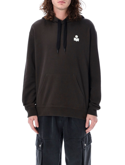 Isabel Marant Matte Logo Hoodie In Faded Black