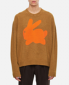 Jw Anderson Bunny-print Wool-blend Jumper In Brown