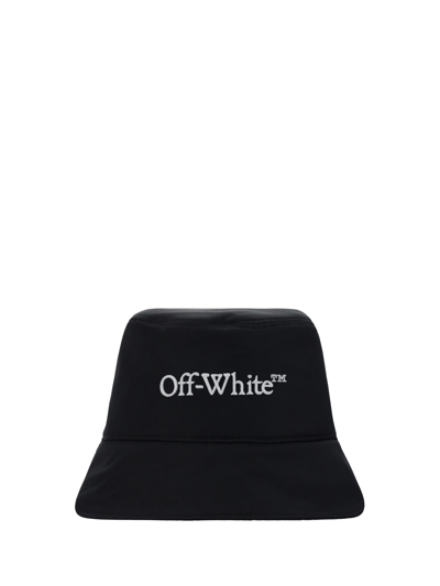 Off-white Bookish Nyl Bucket Hat In Black