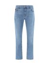 7 For All Mankind Slimmy Tapered Stretch Cotton Jeans In Light Blue
