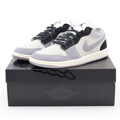 Pre-owned Nike Dz4135-002  Air Jordan 1 Low Se Craft Inside Out Cement Tech Grey (men's) In Gray