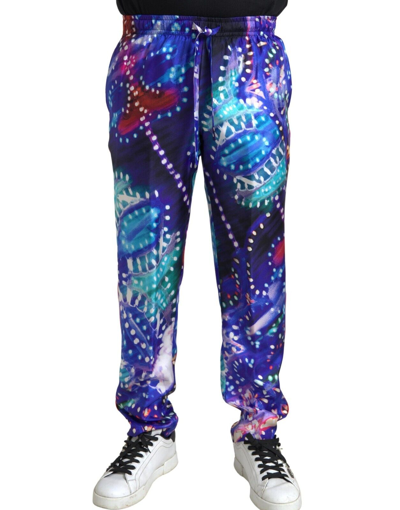 Pre-owned Dolce & Gabbana Pants Multicolor Printed Silk Men Trouser It48/w34/m Rrp 1500usd