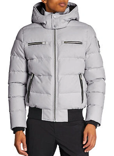 Pre-owned Moose Knuckles Mens Padded Cloud Bomber Jacket Small Nimbus - $995 In Nimbus Cloud