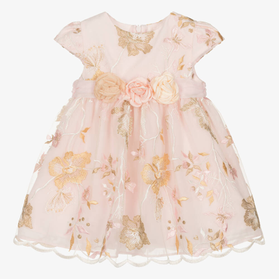 Patachou Babies' Girls Pink Embroidered Floral Dress