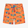 Stella Mccartney Kids Teen Boys Orange Glasses Swim Shorts In Orange