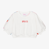 PUCCI PUCCI GIRLS WHITE COTTON IRIDE SWEATSHIRT