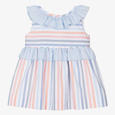 Miranda Baby Girls Blue Stripe Cotton Dress