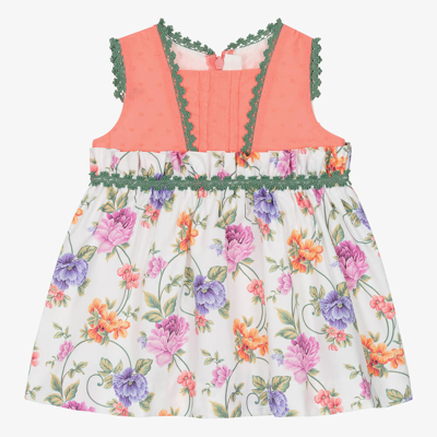 Miranda Baby Girls Pink & Ivory Cotton Floral Dress