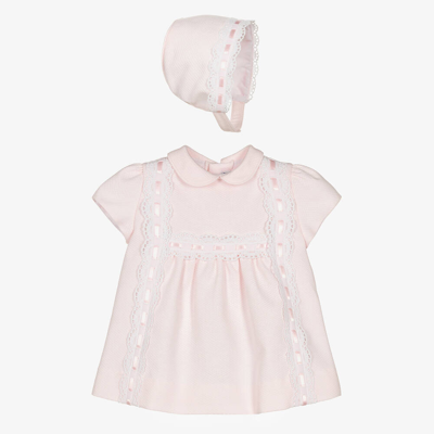 Miranda Baby Girls Pink Cotton Dress Set