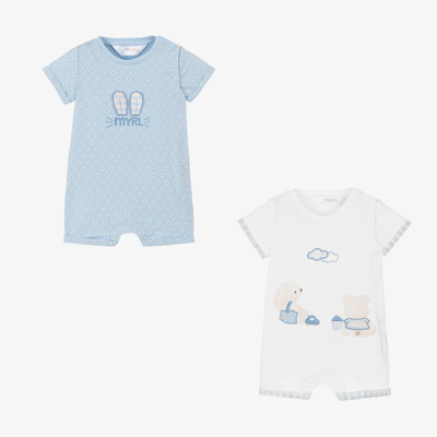Mayoral Newborn Babies' Boys Blue & Ivory Bunny Shorties (2 Pack)