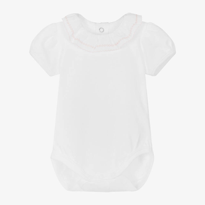 Mayoral Baby Girls White Cotton Bodysuit