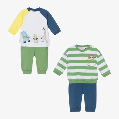 Mayoral Newborn Baby Boys Green Trouser Sets (2 Pack)
