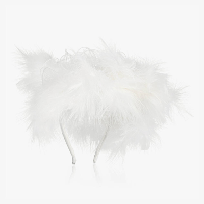 Junona Kids' Girls White Feather Hairband