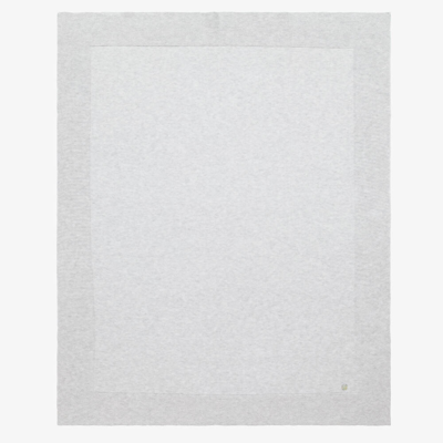 Paz Rodriguez Grey Organic Cotton Blanket (98cm) In White