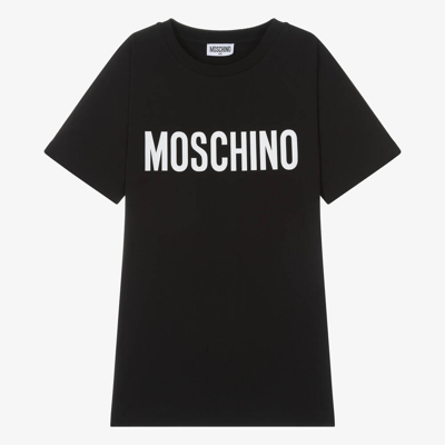 Moschino Kid-teen Teen Girls Black Cotton T-shirt Dress