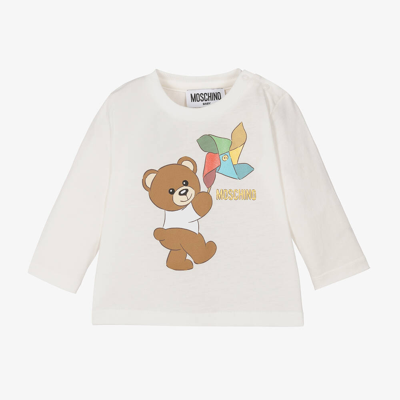 Moschino Baby Babies' Ivory Cotton Teddy Bear Top