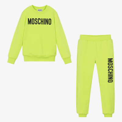 Moschino Kid-teen Teen Lime Green Cotton Tracksuit