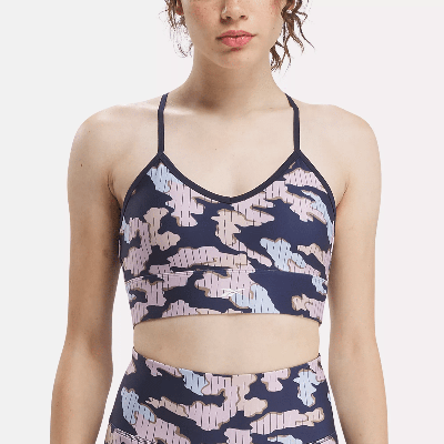 Reebok Id Train Camo Bra In Blue