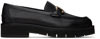 Ferragamo Gancini-plaque Slip-on Calfskin Loafers In 001 Nero