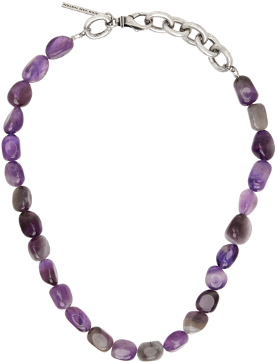 Dries Van Noten Purple Stone Necklace In 401 Purple