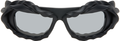 Ottolinger Black Twisted Sunglasses In Black / Mirror