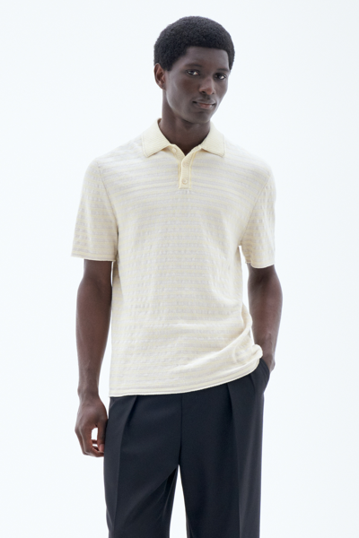 Filippa K Knitted Polo Sweater In Yellow